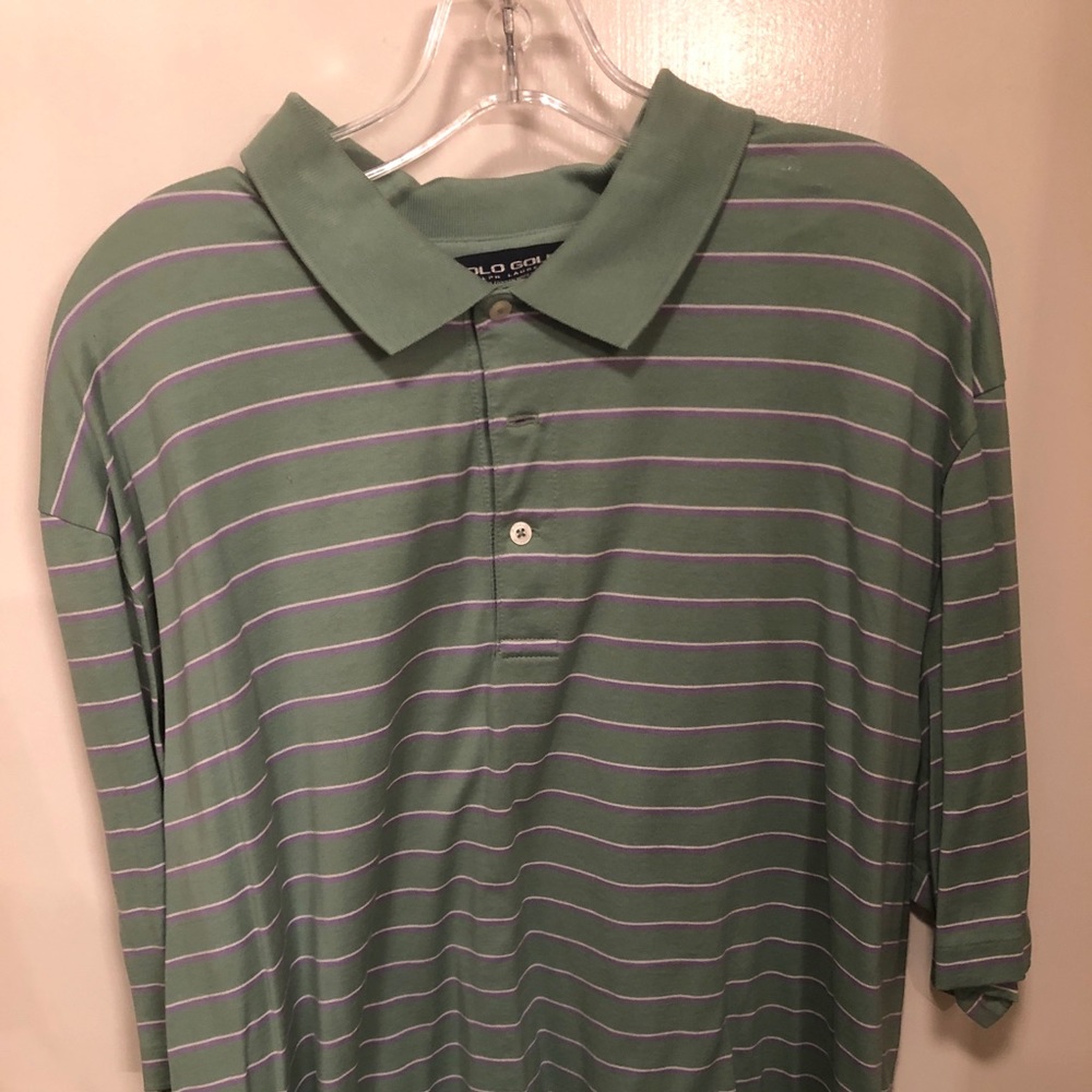 Green striped Polo Golf shirt.
